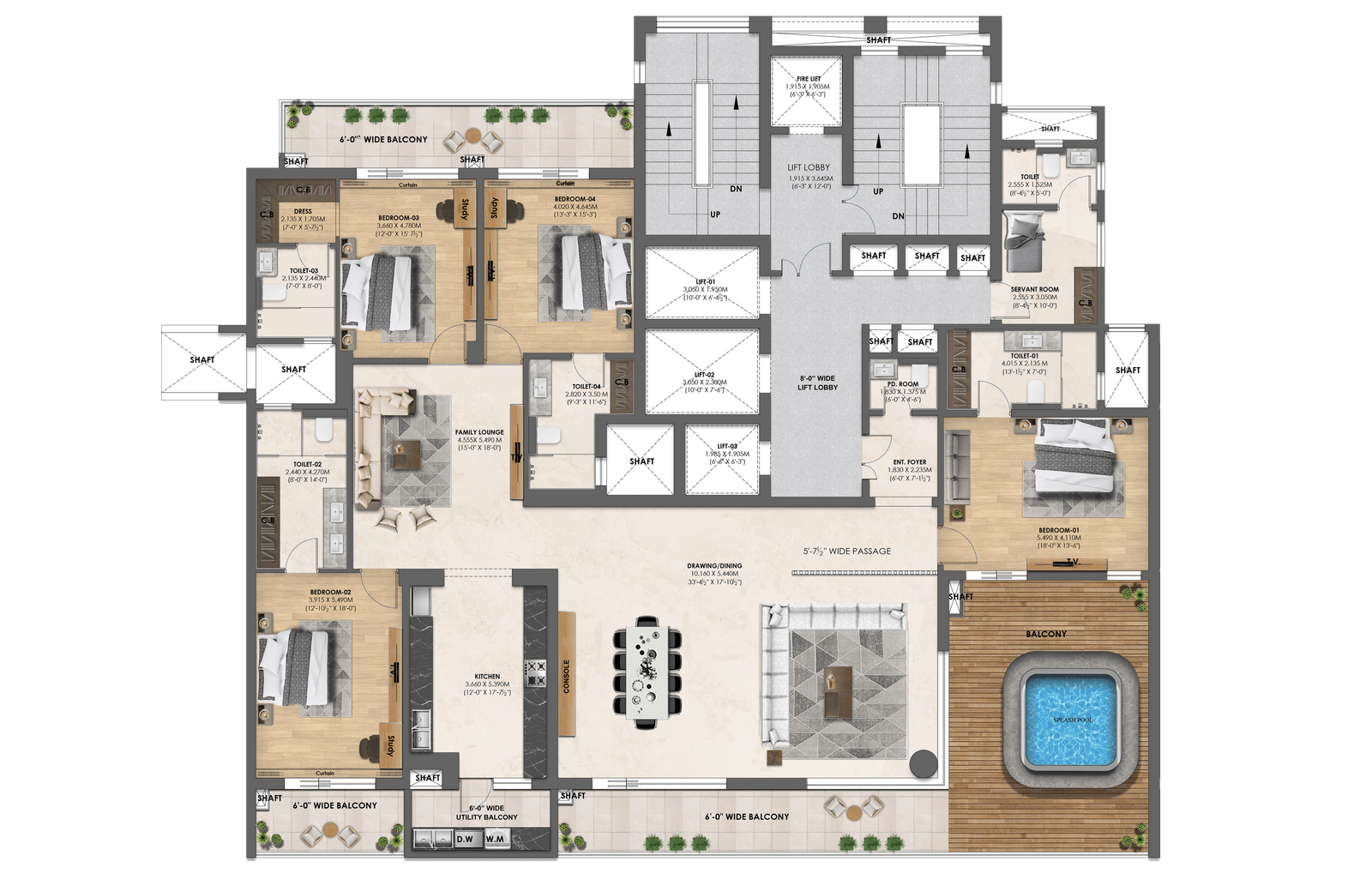 The Magique Homes 4 BHK Ultra-Luxury Residence - Floor Plan