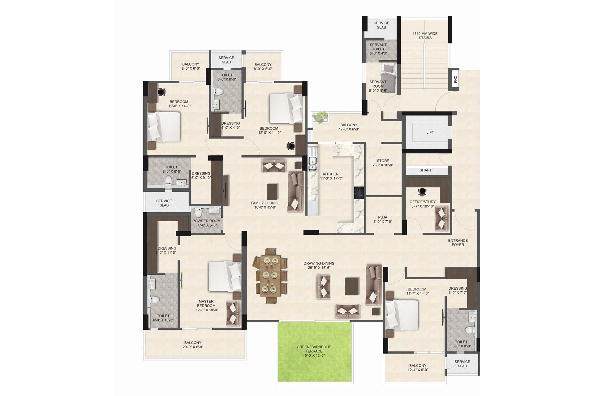 Umbera Homez Super 4 BHK Apartment Gallery 0