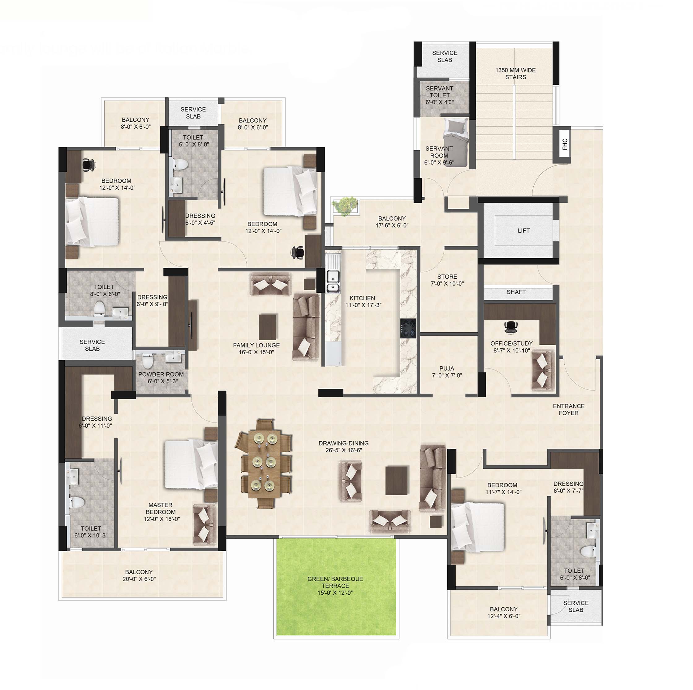 Umbera Homez Super 4 BHK Apartment Main