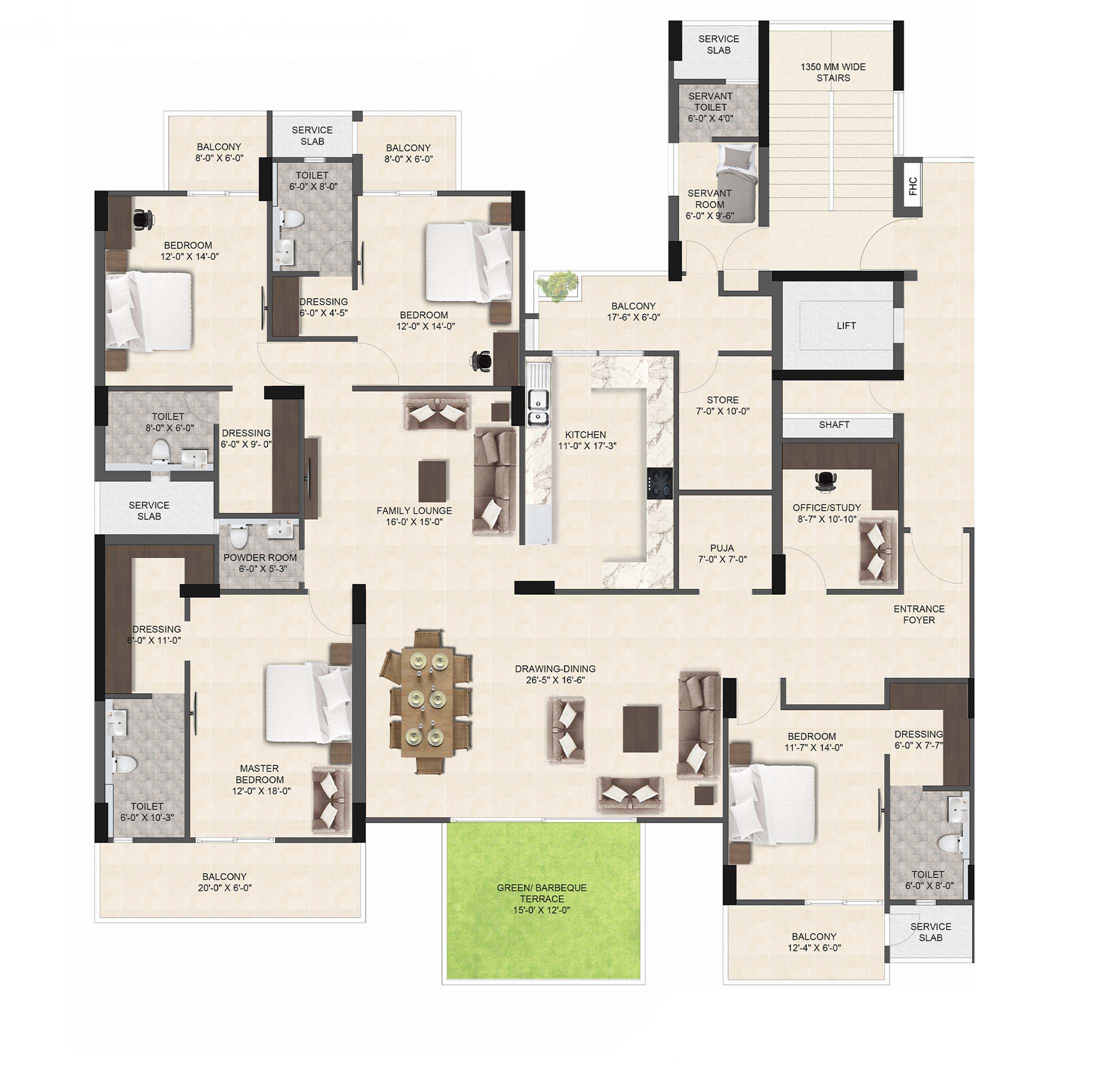 Umbera Homez 4 BHK Luxury Apartment Main